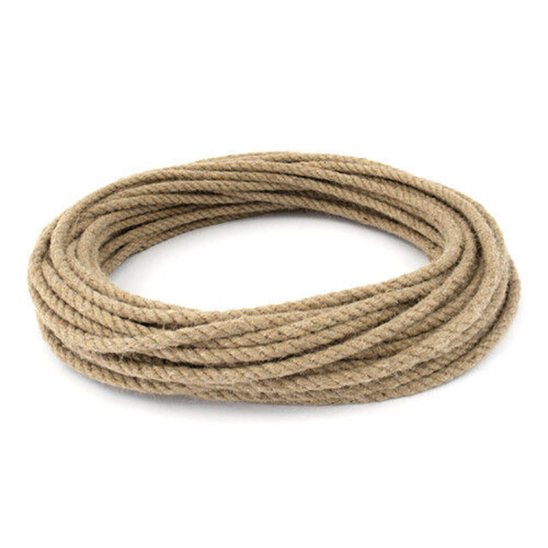 7mm Thick Natural Pure Jute 3 Strand Braided Twisted Rope Cord Twine Sash