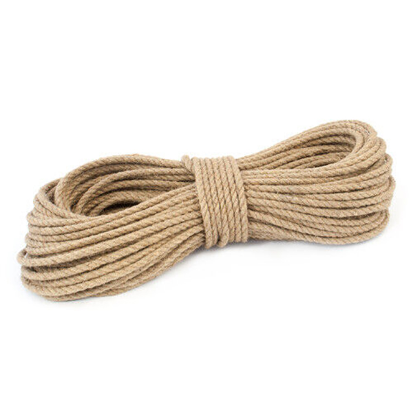 7mm Thick Natural Pure Jute 3 Strand Braided Twisted Rope Cord Twine Sash