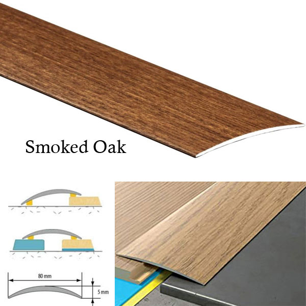 80mm Transition Strip Carpet Cover Door Floor Threshold Self-Adhesive Aluminium Wood Effect