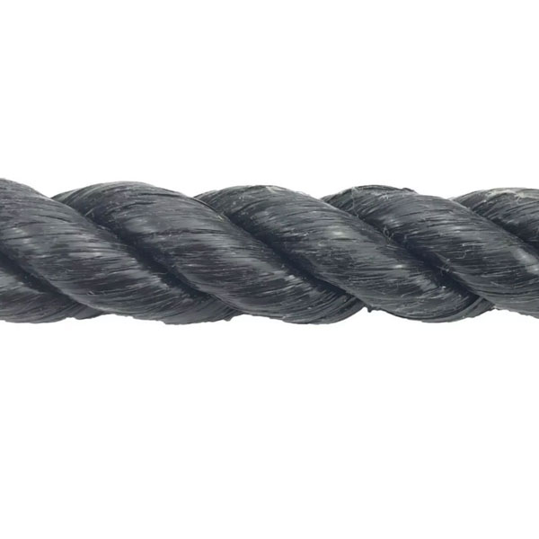 8mm Thick Polypropylene Black 3 Strand Rope Nylon Lightweight Coil 