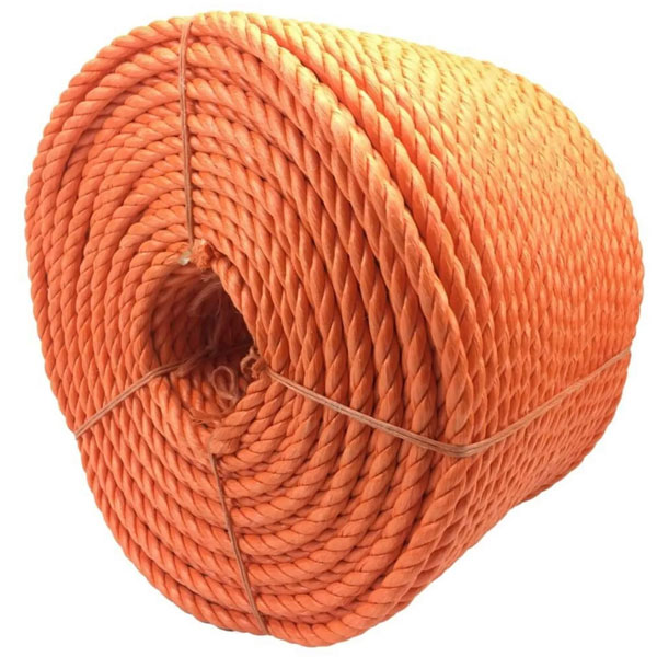 8mm Thick Polypropylene Orange 3 Strand Rope Nylon Lightweight Coil