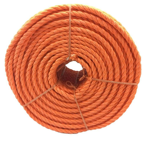 8mm Thick Polypropylene Orange 3 Strand Rope Nylon Lightweight Coil