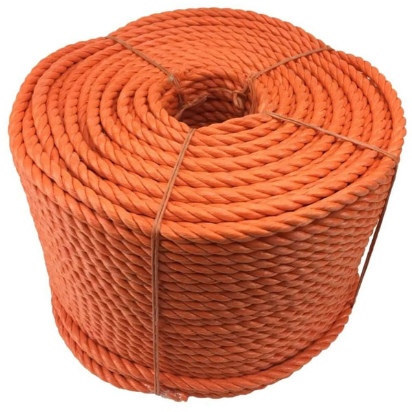 8mm Thick Polypropylene Orange 3 Strand Rope Nylon Lightweight Coil