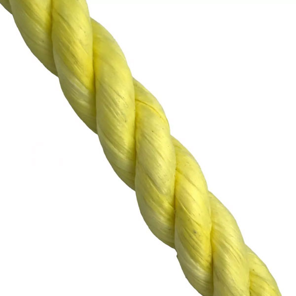 8mm Thick Lightweight Polypropylene Twisted Yellow Coil 3 Strand Nylon Rope