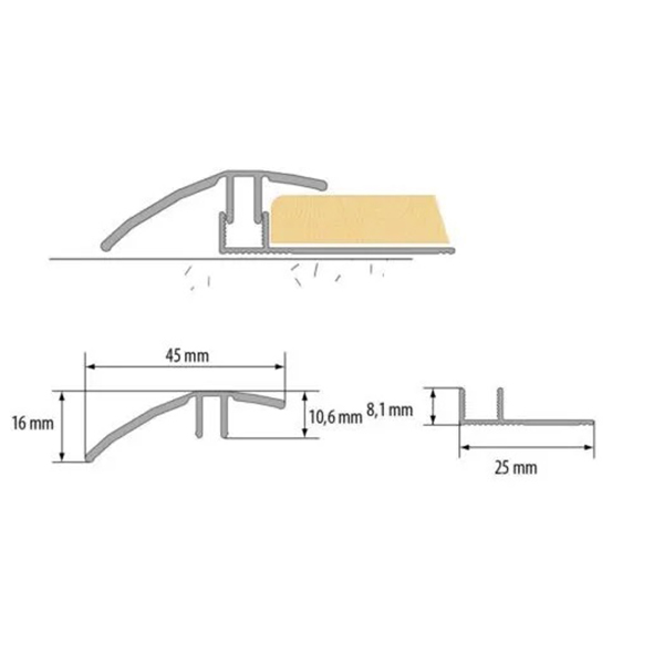 900mm Door Bars Transition Trim Threshold Strip Tiles to Laminate Carpet 