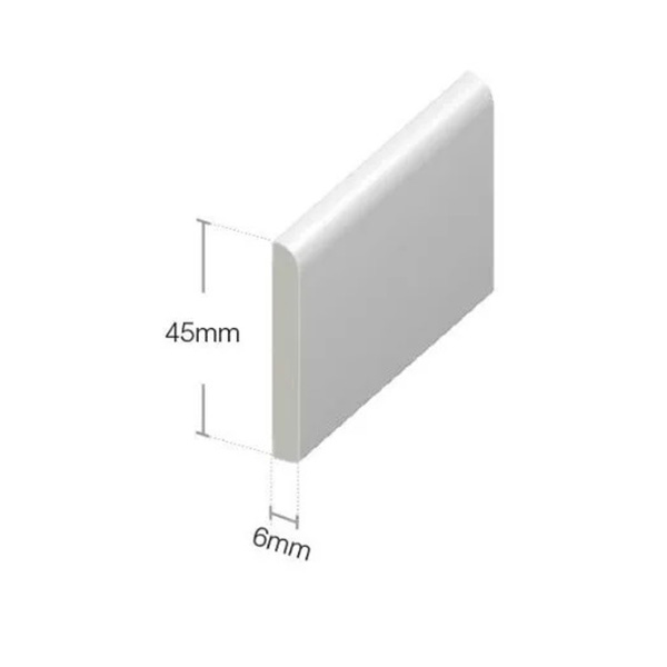 950mm UPVC Plastic Architrave White Skirting Board -  Pack of 5 Window / Door Trim 