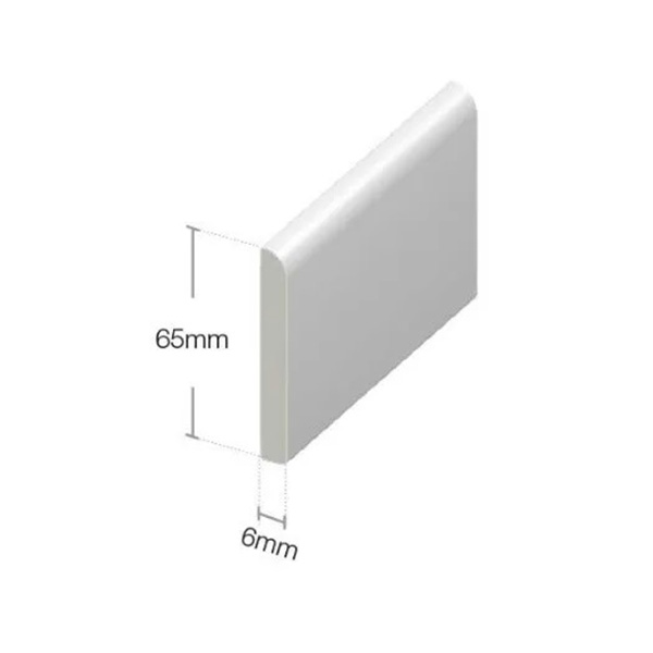 950mm UPVC Plastic Architrave White Skirting Board -  Pack of 5 Window / Door Trim 