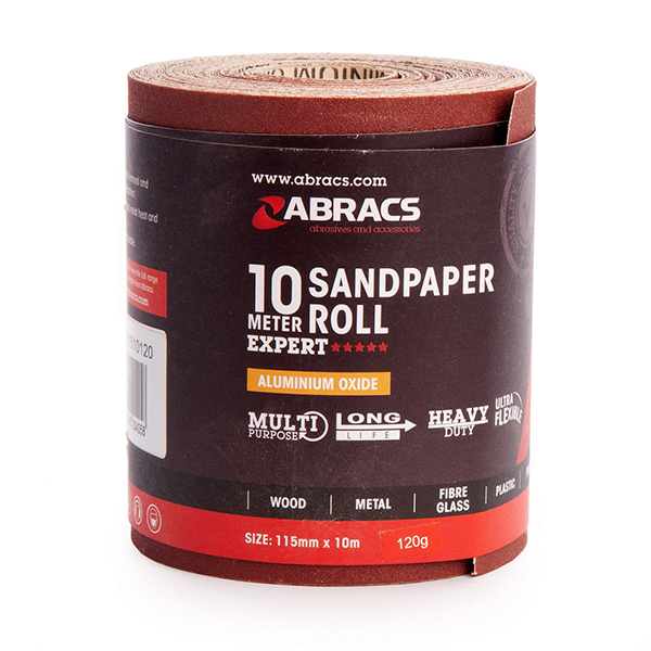 Heavy-Duty Abracs Sandpaper Roll 115mm x 10m