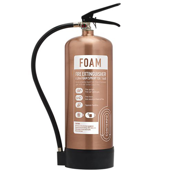 AFFF Foam Fire Extinguisher Brushed Copper