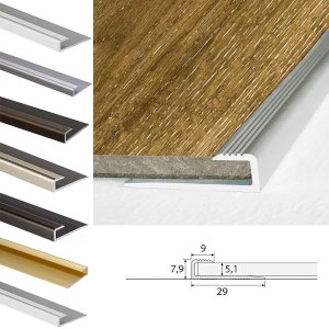 Aluminium 9mm Carpet Edge Ending Profile Cover Strip Floor Trim