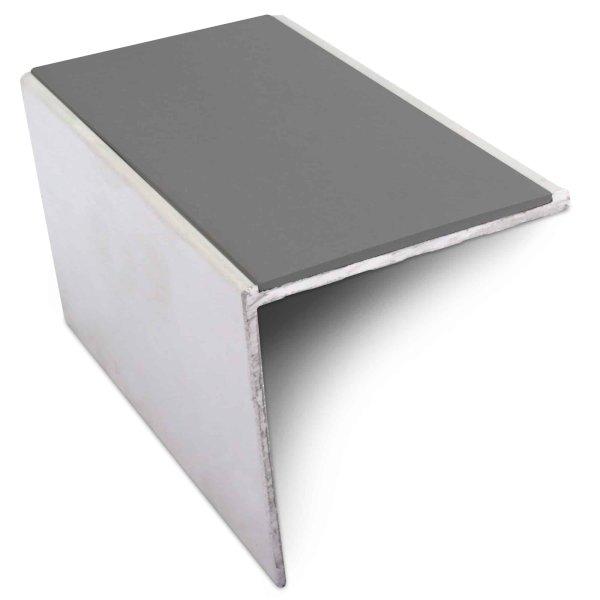 Aluminium Commercial Stair Nosing 56mm x 55mm Edge Trim With Non Slip Pvc Insert DDA Compliant
