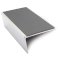 Aluminium Commercial Stair Nosing Rakeback Edge Trim 57mm x 32mm With Non Slip Pvc Insert