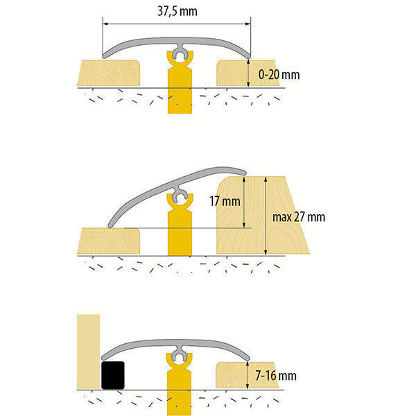 Aluminium Door Threshold Bars Transition Strip Laminate Trim Tiles