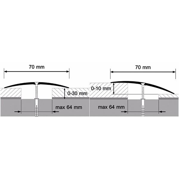 Anodised Aluminium Door Bars Threshold Strip Transition Trim Laminate