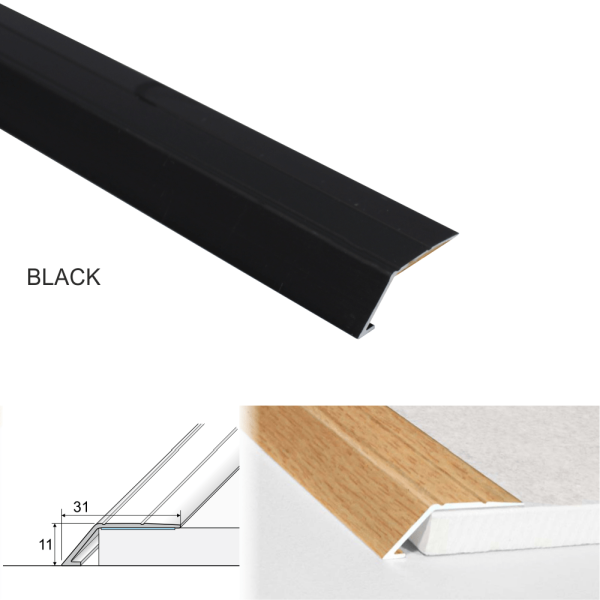 Door Thresholds Ramp Self Adhesive For Connecting Wooden, Laminate, Carpet, Vinyl Floors Aluminium