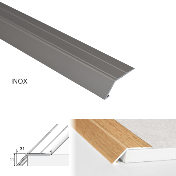 Door Thresholds Ramp Self Adhesive For Connecting Wooden, Laminate, Carpet, Vinyl Floors Aluminium