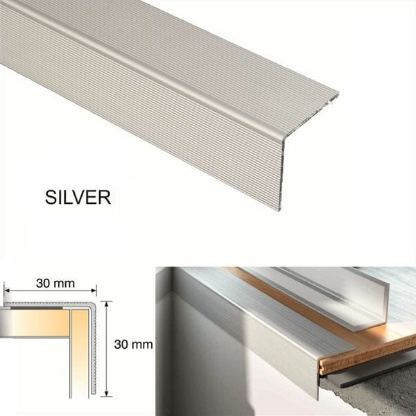 Aluminium Self Adhesive Stairs Nosing For Tile And Carpet Treads