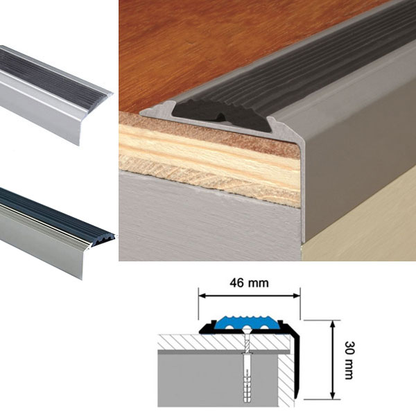 Silver Aluminium Stair Nosing For Tread Edges Screwfix