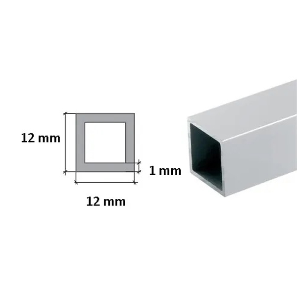 1 Meter Aluminium Square Box Section Extruded Tube 