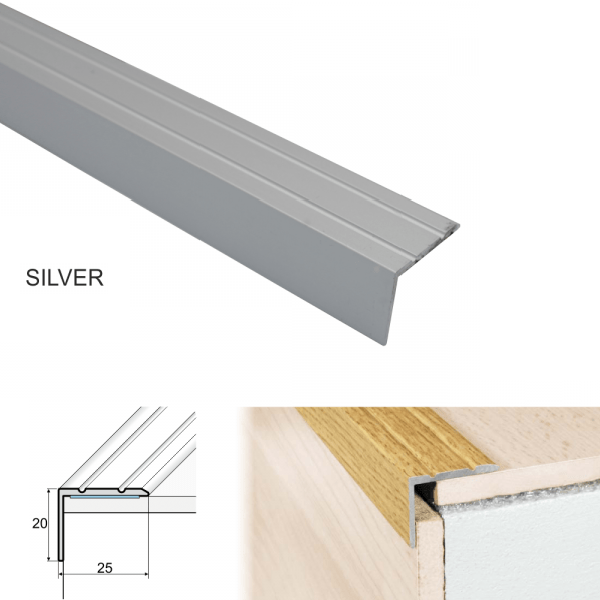 Aluminium Stair Nosing For Stairs Edge Protection Self Adhesive