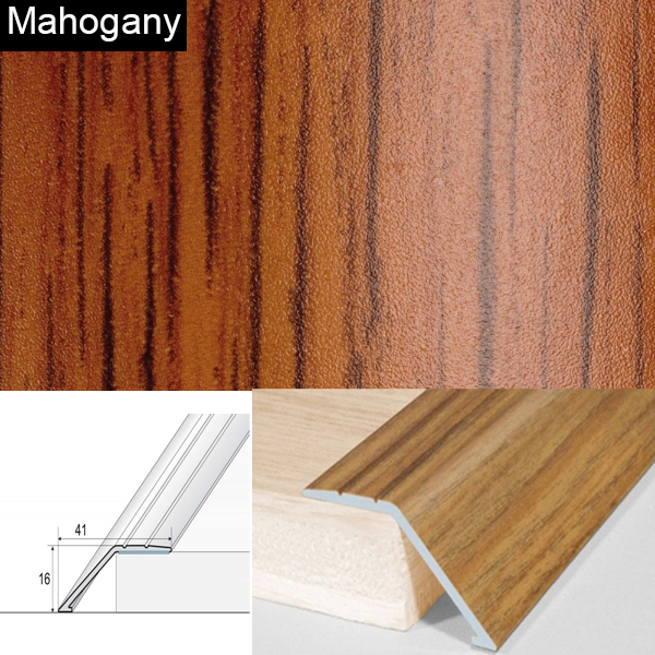 Aluminium Wood Effect Door Floor Trim Carpet Threshold Ramp