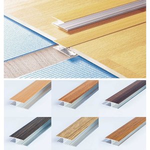 Aluminium Wood Effect Door Bar Threshold Floor Trim Laminate Connector