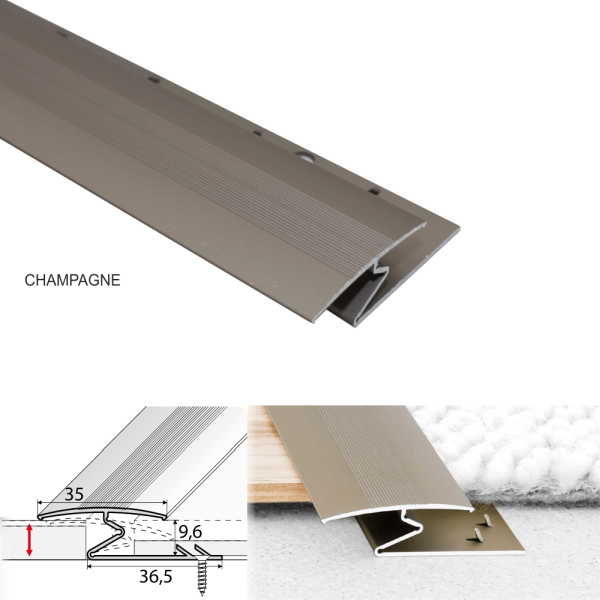 Aluminium Z Profiles For Joining Carpet to Wood Aluminium