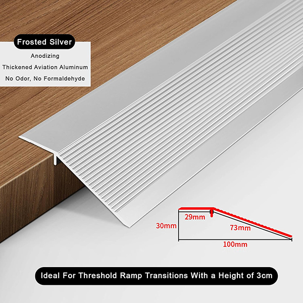 Aluminum Floor Transition Strip Flooring Reducer, Suitable for Doorways Threshold Ramp Tile Laminate