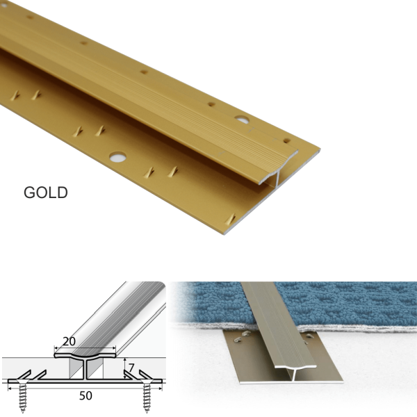 Twin Grip Carpet Profile 18um thick coating Aluminum