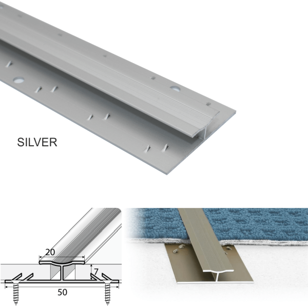 Twin Grip Carpet Profile 18um thick coating Aluminum