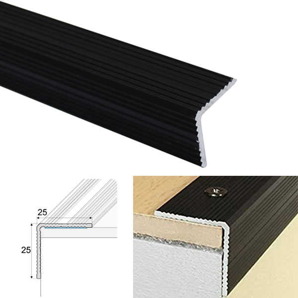 Self Adhesive Anodised Aluminium Anti Non Slip Stair Nosing Edge Trim