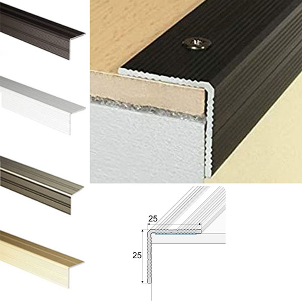 Self Adhesive Anodised Aluminium Anti Non Slip Stair Nosing Edge Trim