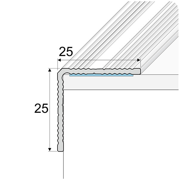 Self Adhesive Anodised Aluminium Anti Non Slip Stair Nosing Edge Trim