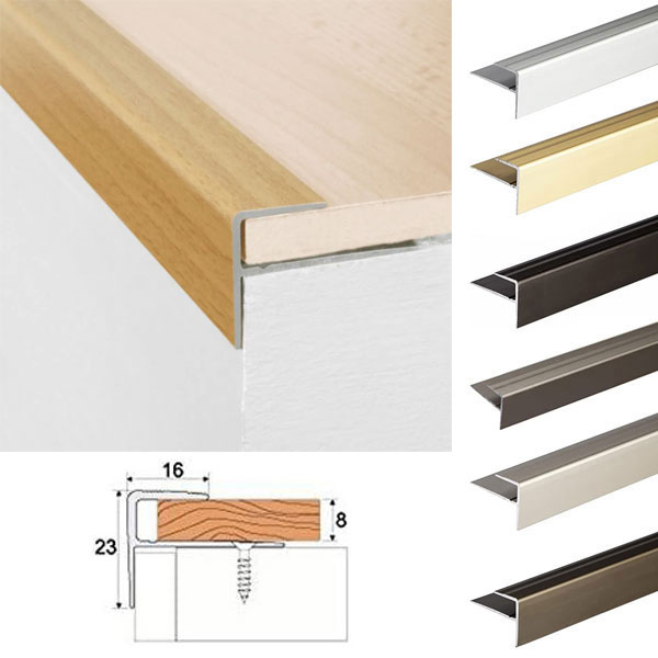 Anodised Aluminium Carpet Profile Edge Nosing Cover Strip