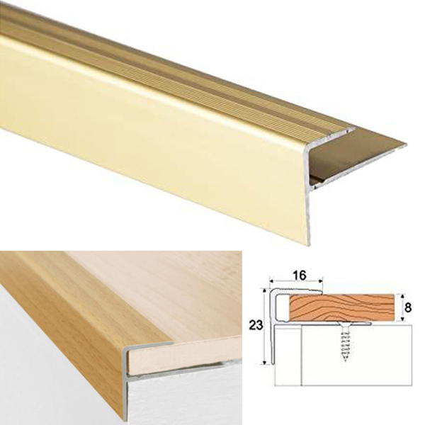 Anodised Aluminium Carpet Profile Edge Nosing Cover Strip