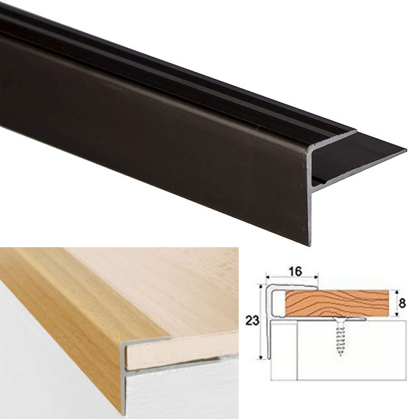 Anodised Aluminium Carpet Profile Edge Nosing Cover Strip