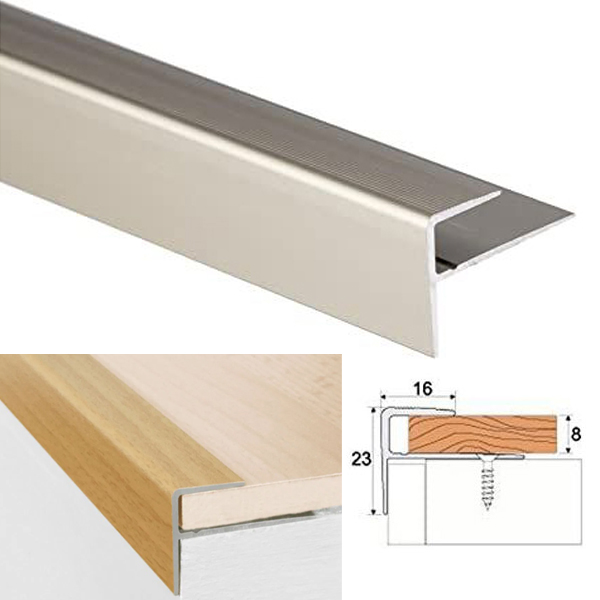 Anodised Aluminium Carpet Profile Edge Nosing Cover Strip