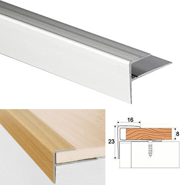 Anodised Aluminium Carpet Profile Edge Nosing Cover Strip