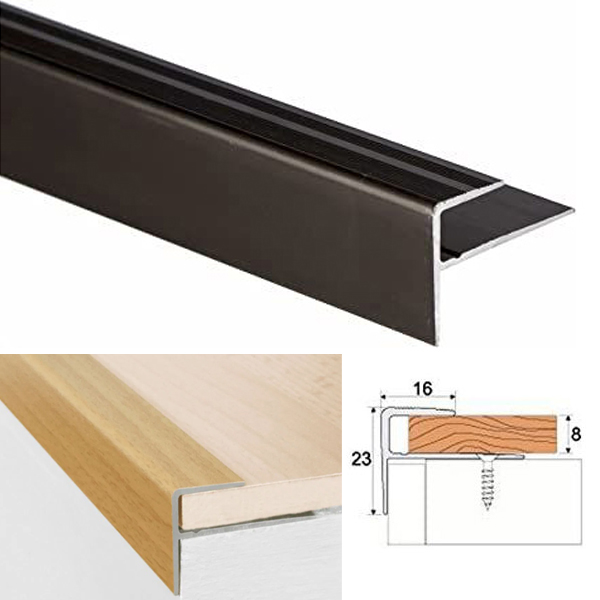 Anodised Aluminium Carpet Profile Edge Nosing Cover Strip