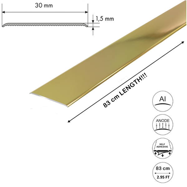 Self Adhesive Anodised Aluminium Door Threshold Floor Bar Edge Trim