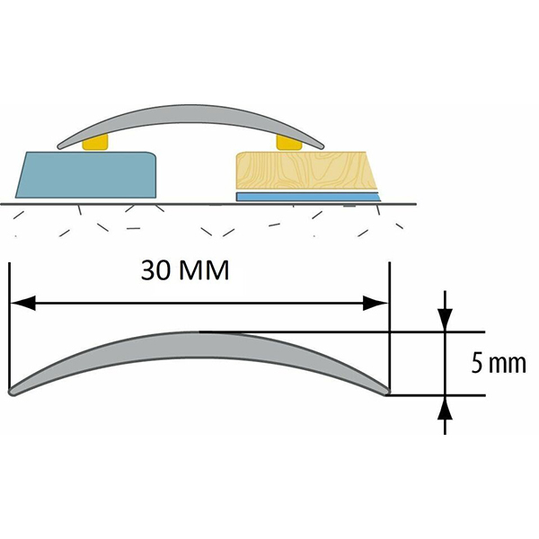 Self Adhesive Anodised Aluminium Door Floor Bar Edge Trim Threshold