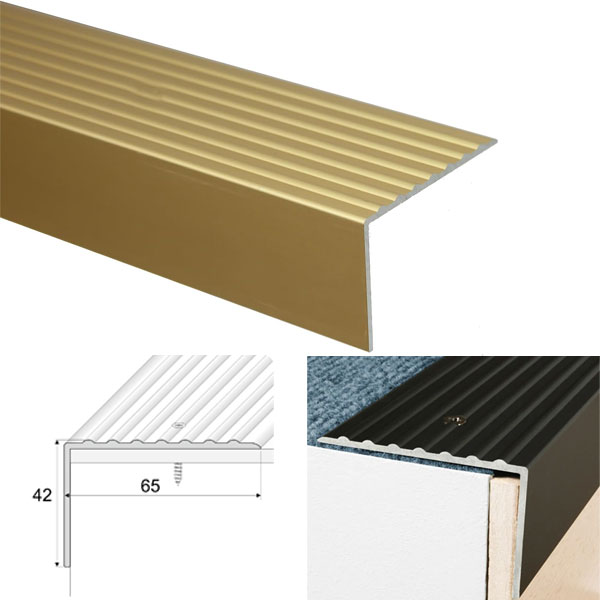 Heavy Duty Aluminium Non Slip Stair Nosing Edge Trim