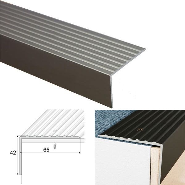 Heavy Duty Aluminium Non Slip Stair Nosing Edge Trim