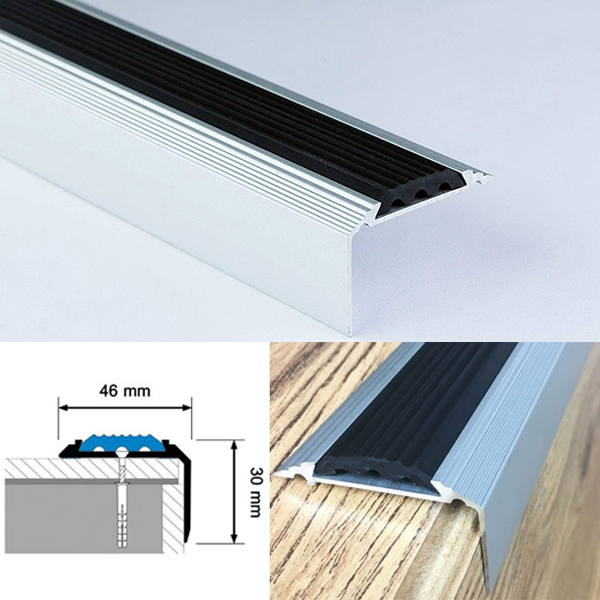 Aluminium Anodised Stair Nosing Edge Trim Step Nose Edging Nosing