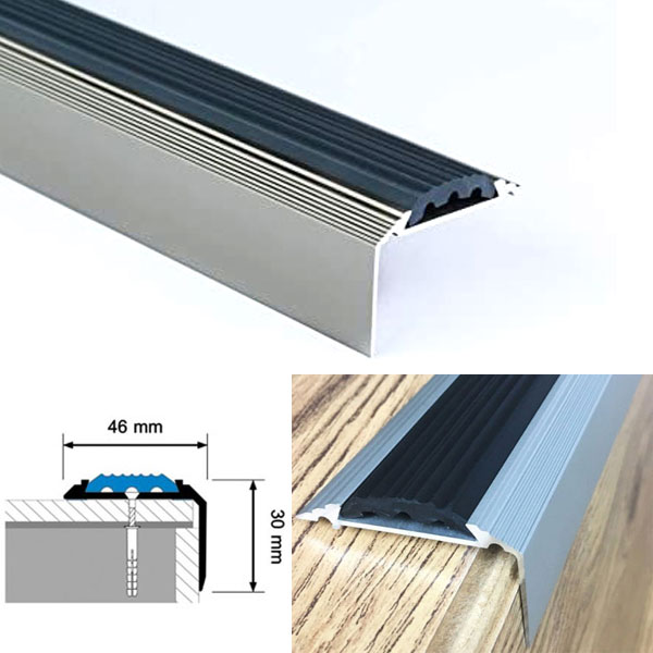 Aluminium Anodised Stair Nosing Edge Trim Step Nose Edging Nosing