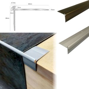 Anodised LVT Aluminium  Stair Nosing Edge Profile For 3mm Flooring