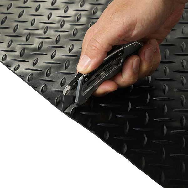 Anti Slip Diamond Rubber Matting Roll - 3mm Thick