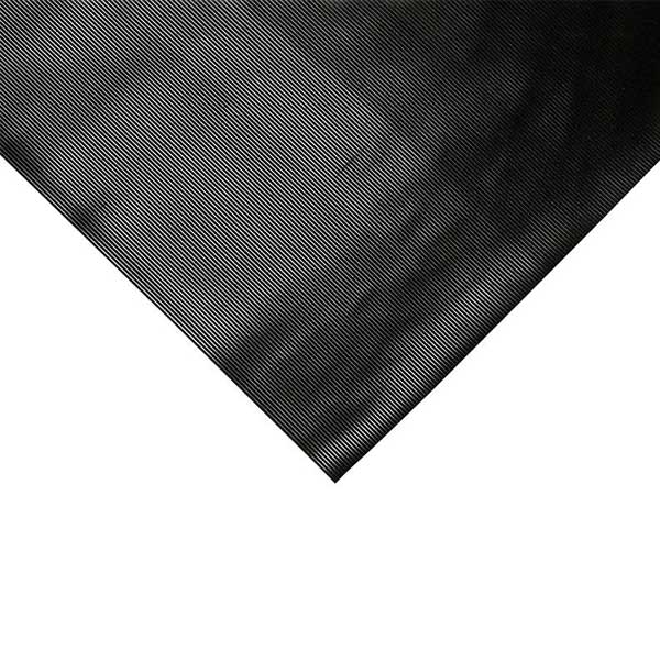 Anti Slip Ribbed Rubber Floor Black Mat