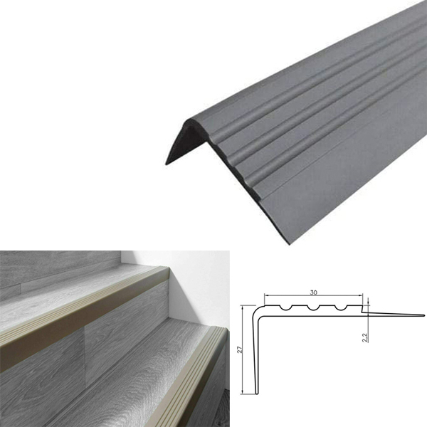 Anti Slip Stair Nosing 30mm x 27mm Rubber Angle Step Edge Bullnose Stair Nosing