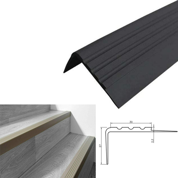 Anti Slip Stair Nosing 30mm x 27mm Rubber Angle Step Edge Bullnose Stair Nosing